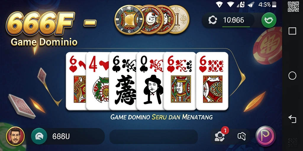 Screenshot menunjukkan permainan seru Domino di 666F.