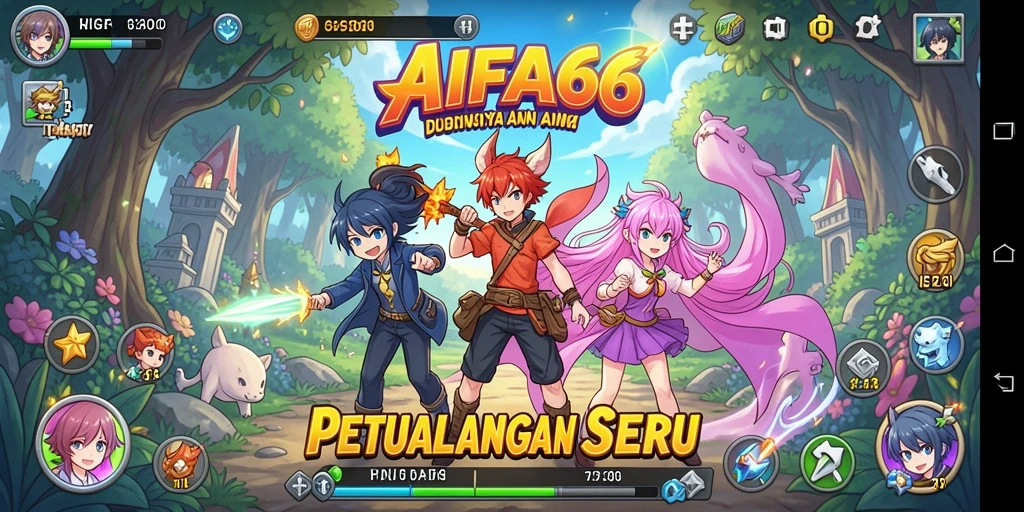 Tampilan gameplay AIFA66 dengan karakter anime yang menakjubkan.