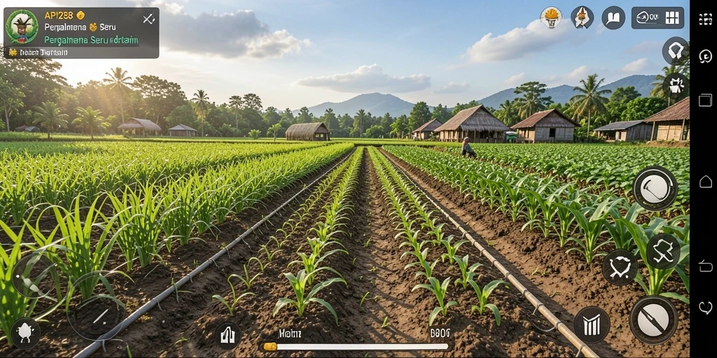 Screenshot permainan API288 menampilkan kegiatan bertani yang menarik dan interaksi dengan lingkungan.
