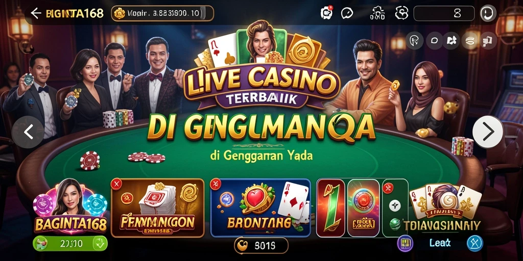 Tampilan gameplay Live Casino yang mendebarkan dan interaktif di BAGINTA168.