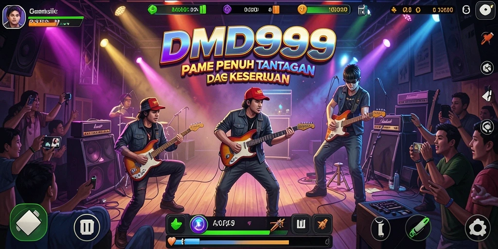 Gameplay DMD999 yang seru dengan berbagai lagu menarik.