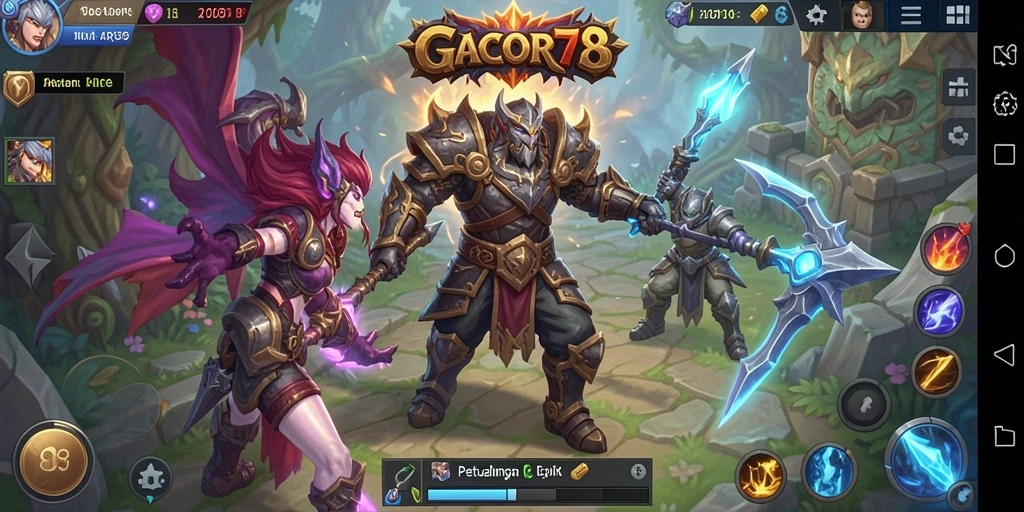 Tampilan gameplay seru dalam GACOR78 dengan pertarungan yang dinamis.