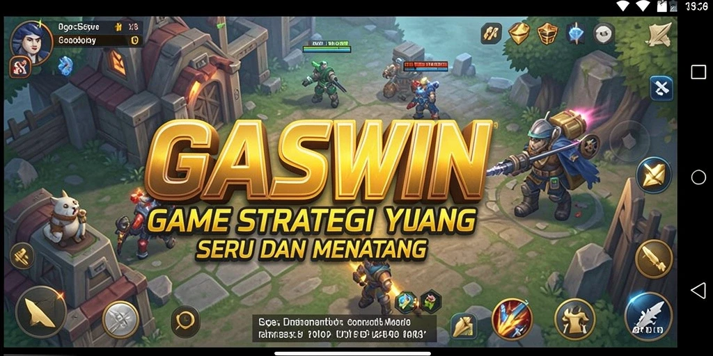 Tangkapan layar dari gameplay GASWIN yang menampilkan aksi strategi mendebarkan.