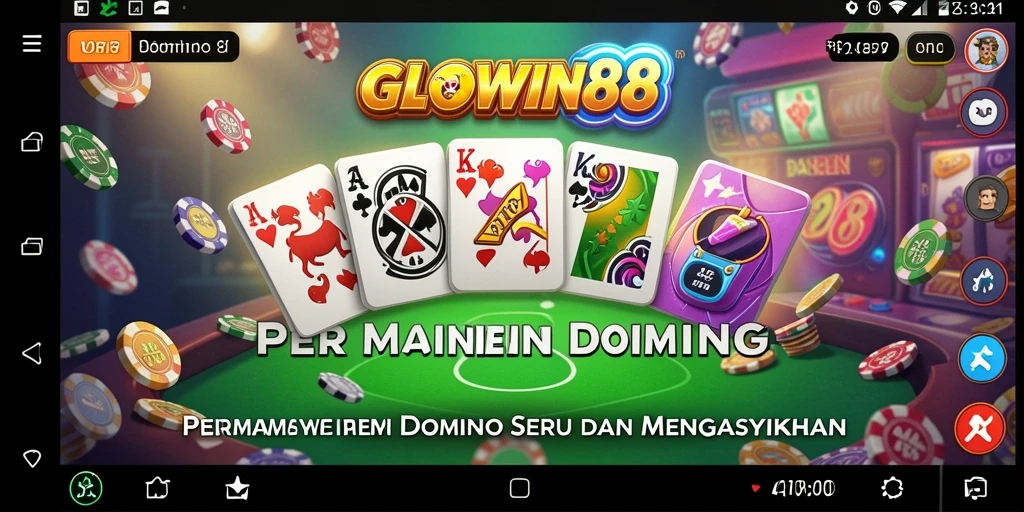 Screenshot utama GLOWIN88 menampilkan gameplay seru dalam permainan Domino.