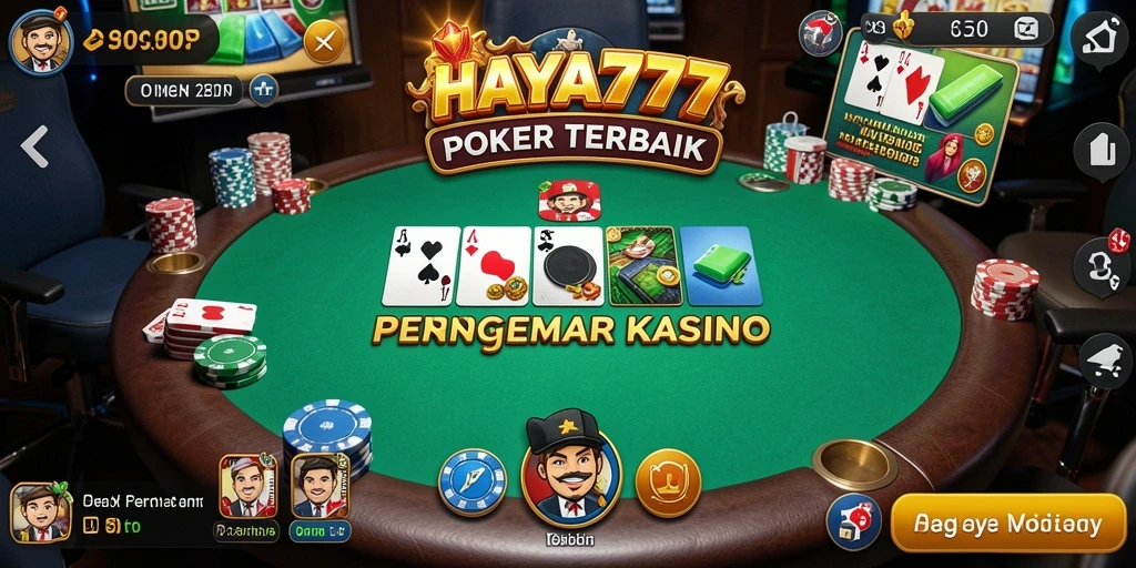 Screenshot HAYA777 menampilkan gameplay poker yang seru dan interaktif.