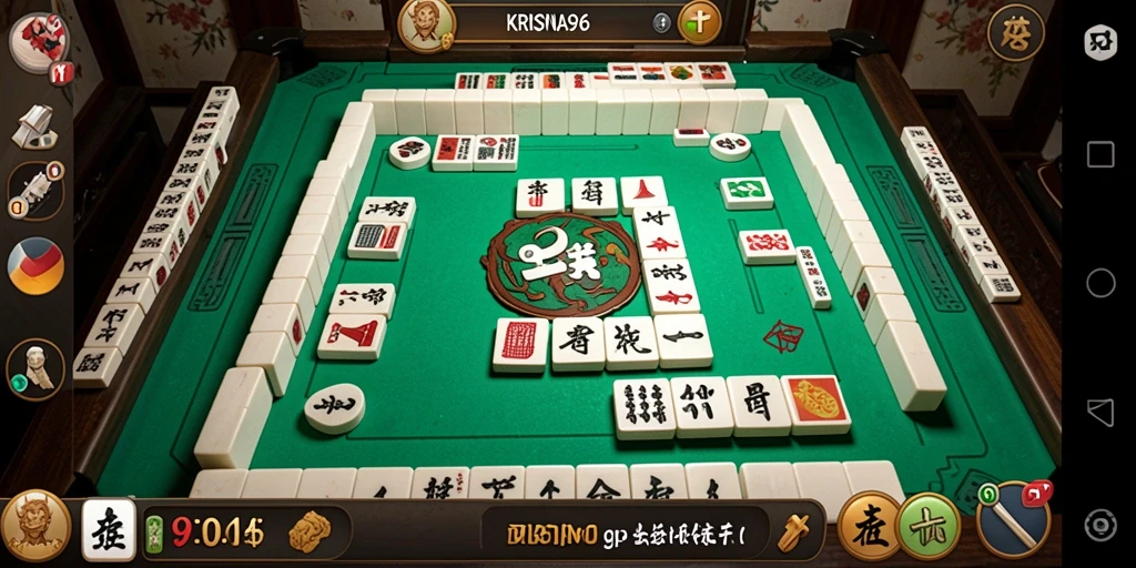 Tampilan gameplay seru di KRISNA96 dengan ubin Mahjong.