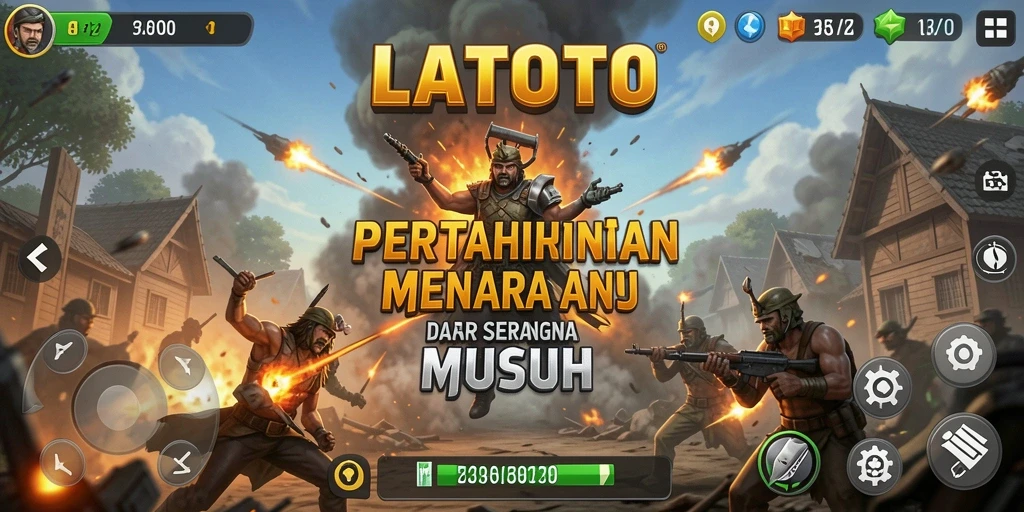 Tampilan gameplay LATOTO yang seru dan menegangkan saat melindungi menara.