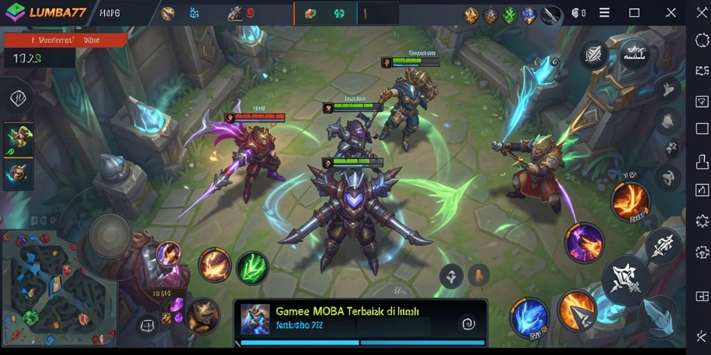 Screenshot gameplay LUMBA77 yang menampilkan pertarungan seru.