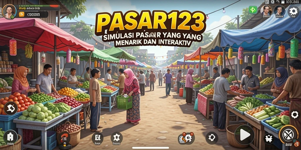 Tampilan menarik PASAR123 saat pemain berinteraksi di pasar.