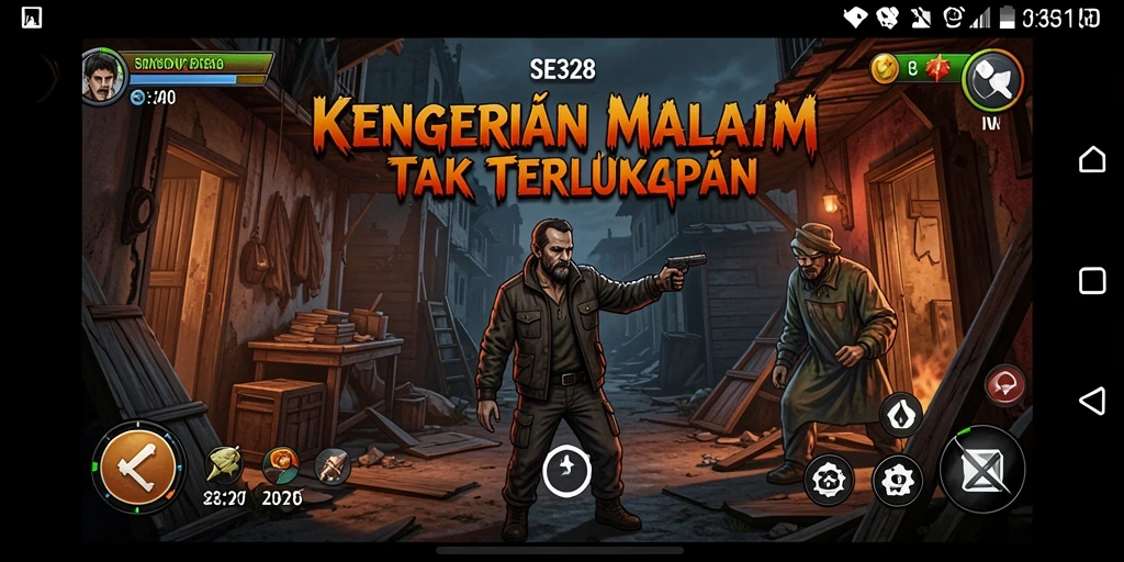 Screenshot gameplay SE328 menampilkan suasana mencekam dan menyeramkan.