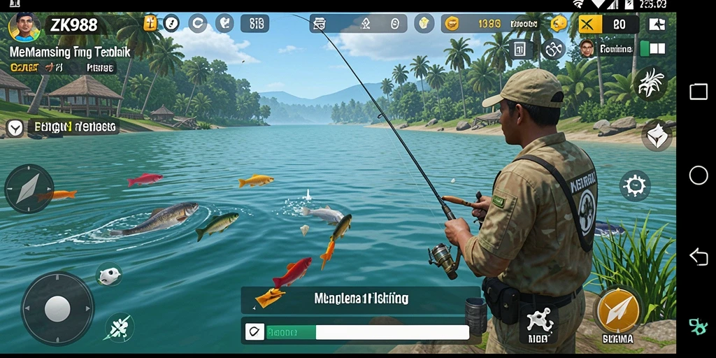 Tangkapan ikan besar dalam gameplay ZK988.